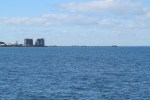 View across Bramble Bay from Clontarf to the Woody Point Pier