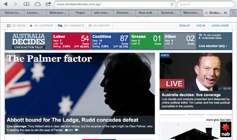 Brisbane Times home page slider had error