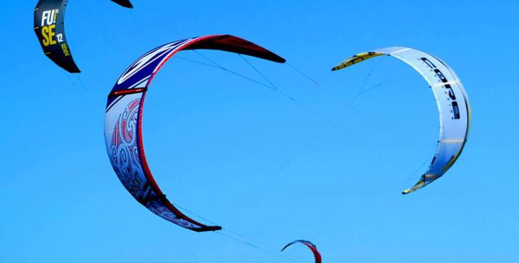 Kites above Bramble Bay at Brighton