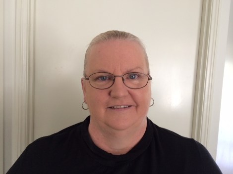 Trina McLellan with her long hair pulled back