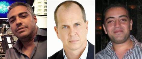 Al-Jazeera journalists (from left) Mohammed Fahmy, Peter Greste and Baher Mohamed.